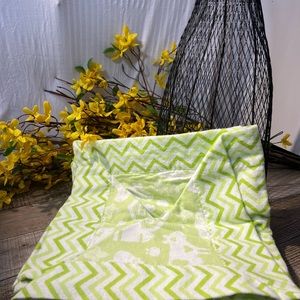 Lime green tones flannel baby blanket